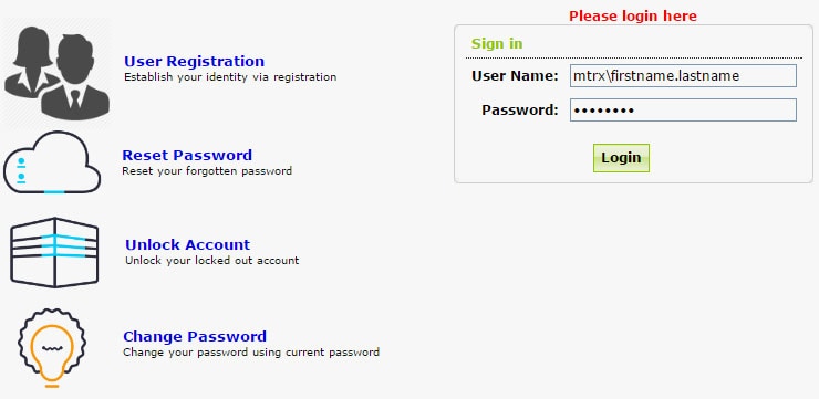 password reset enrolment