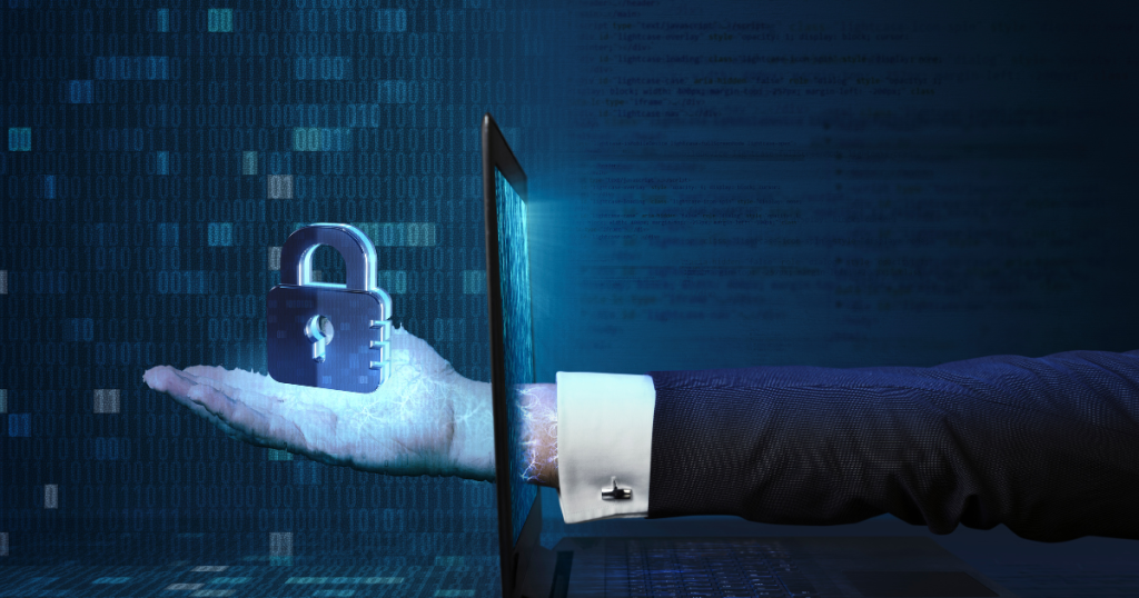 Holding a lock denoting Cybersecurity banner image