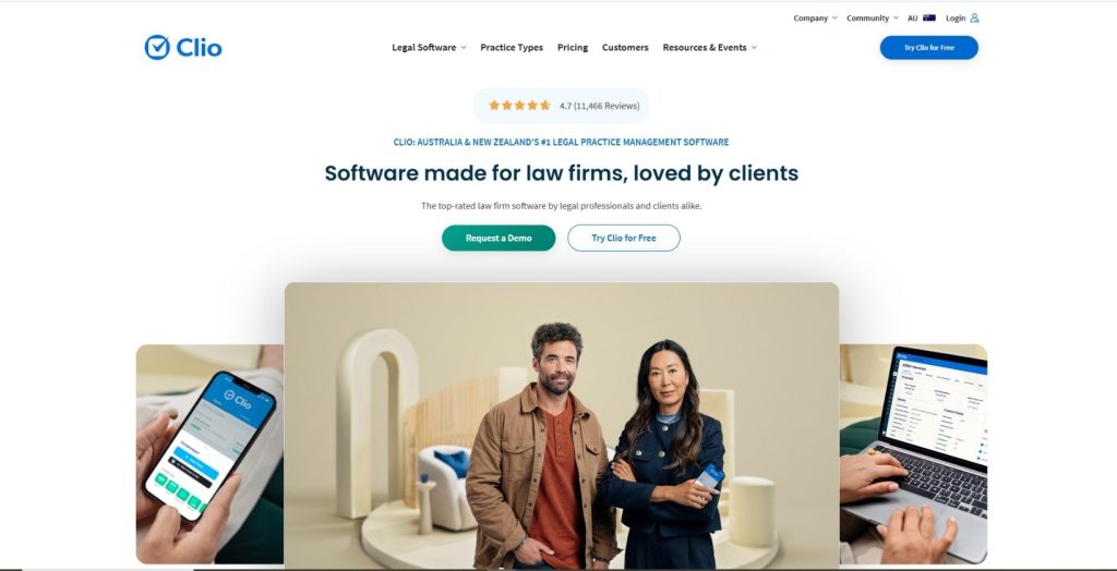 Clio Manage interface