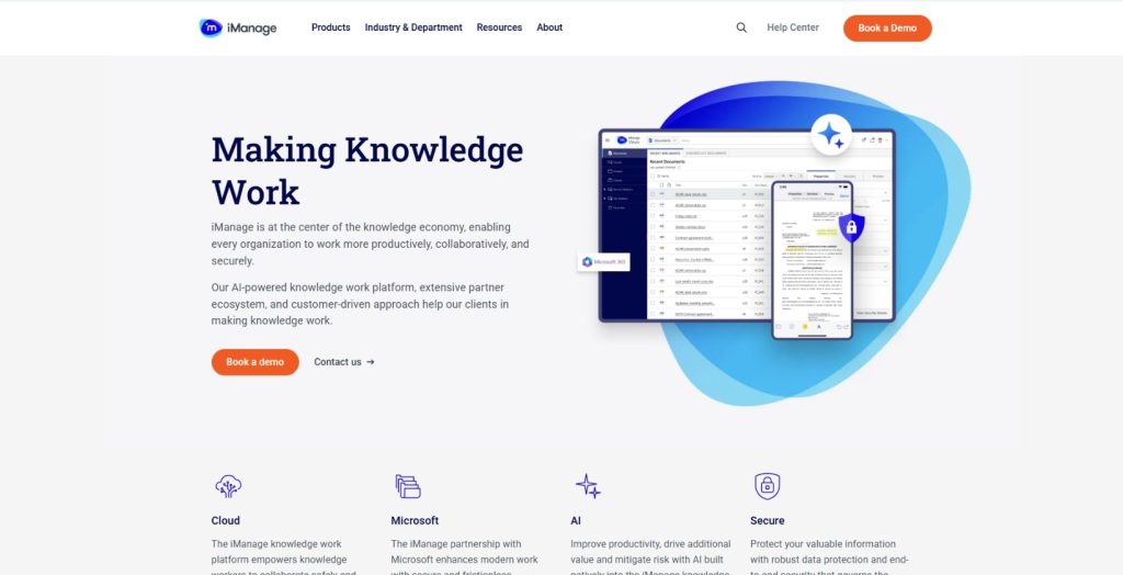iManage interface
